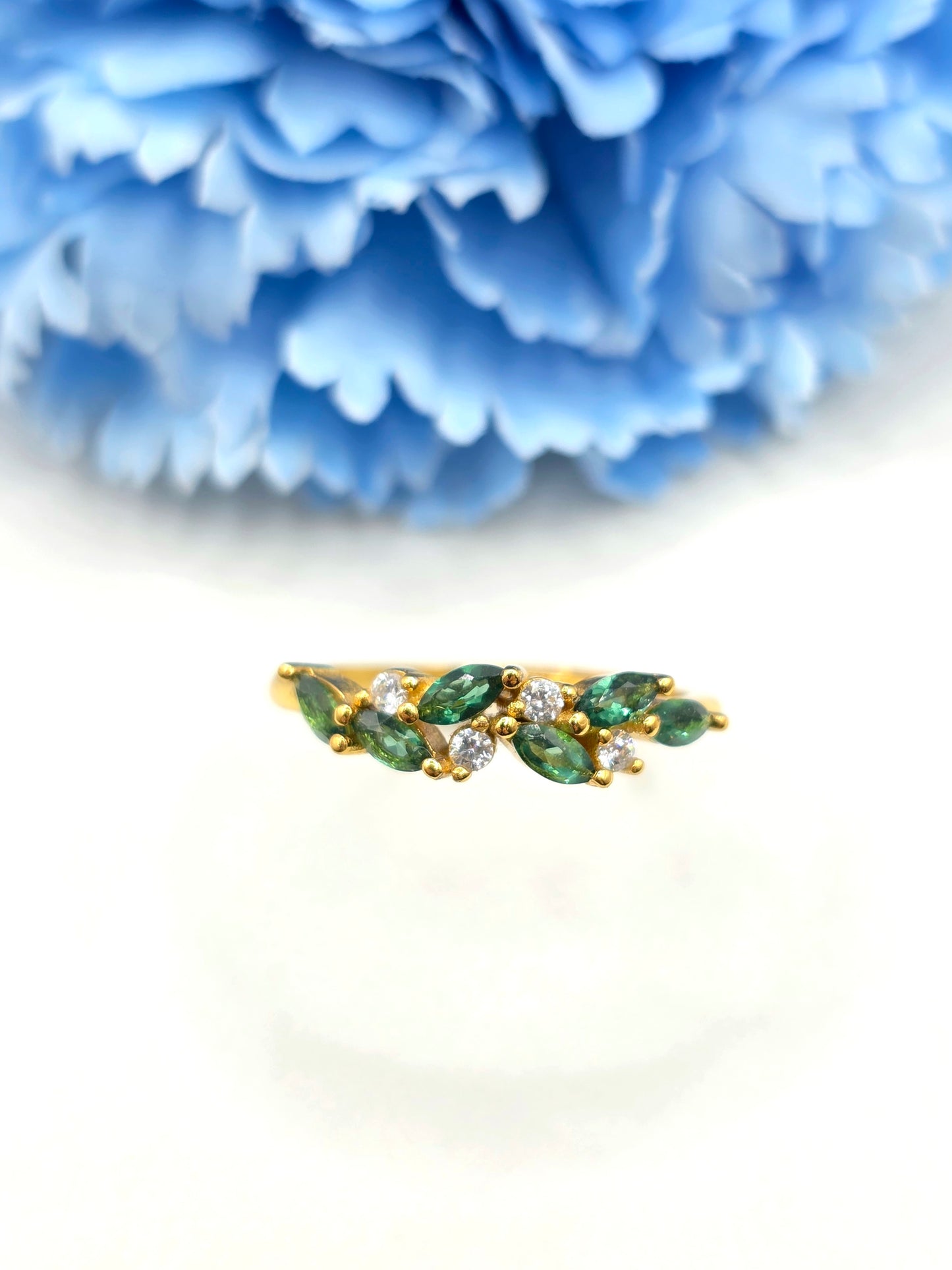 Lab Emerald Marquise Stacker Ring