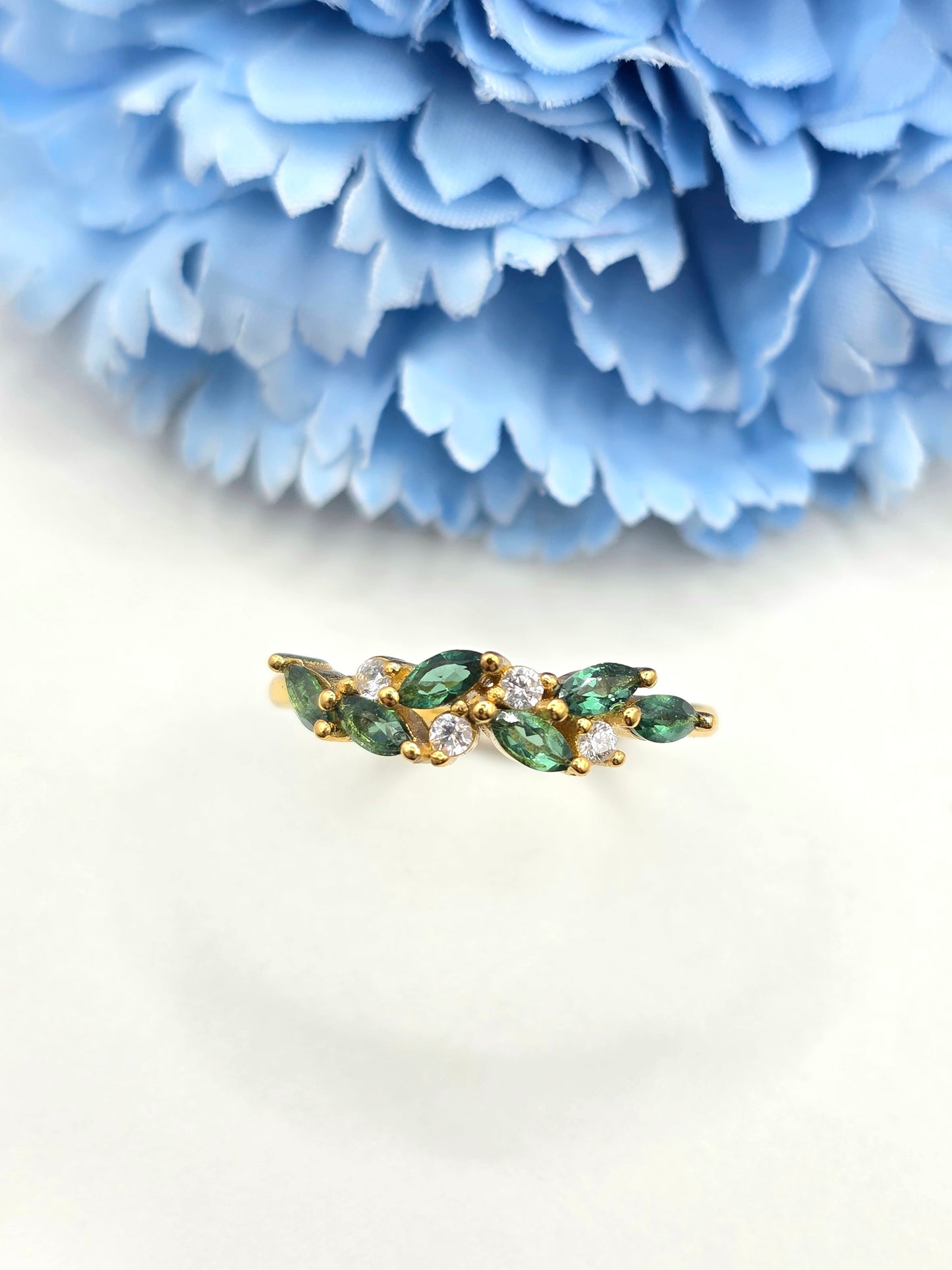Lab Emerald Marquise Stacker Ring