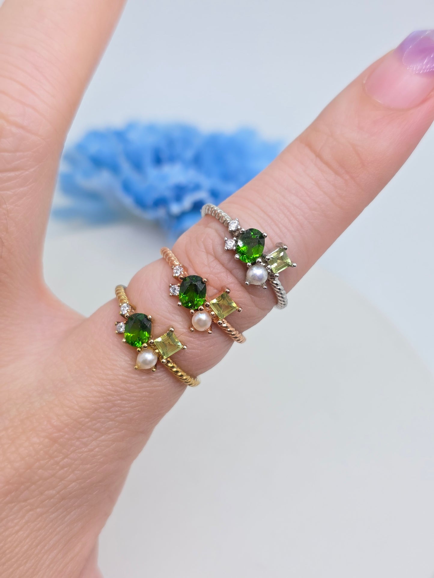 Cluster Gemstone Demi Fine Ring- Tess