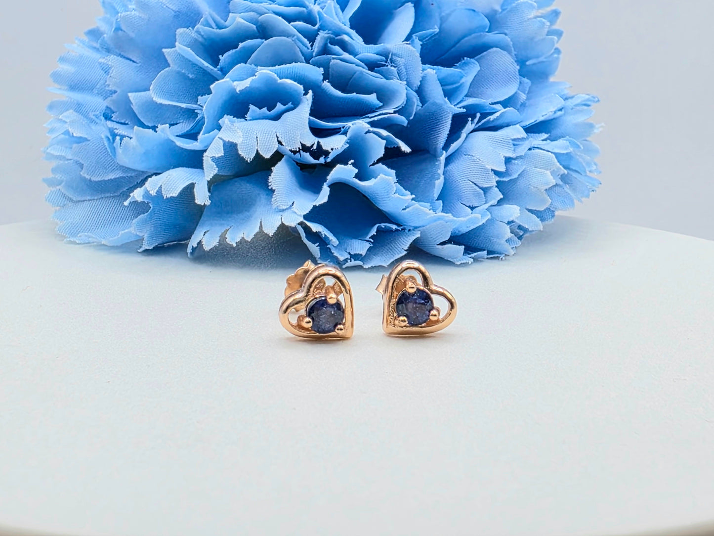 Heart Gemstone Studs