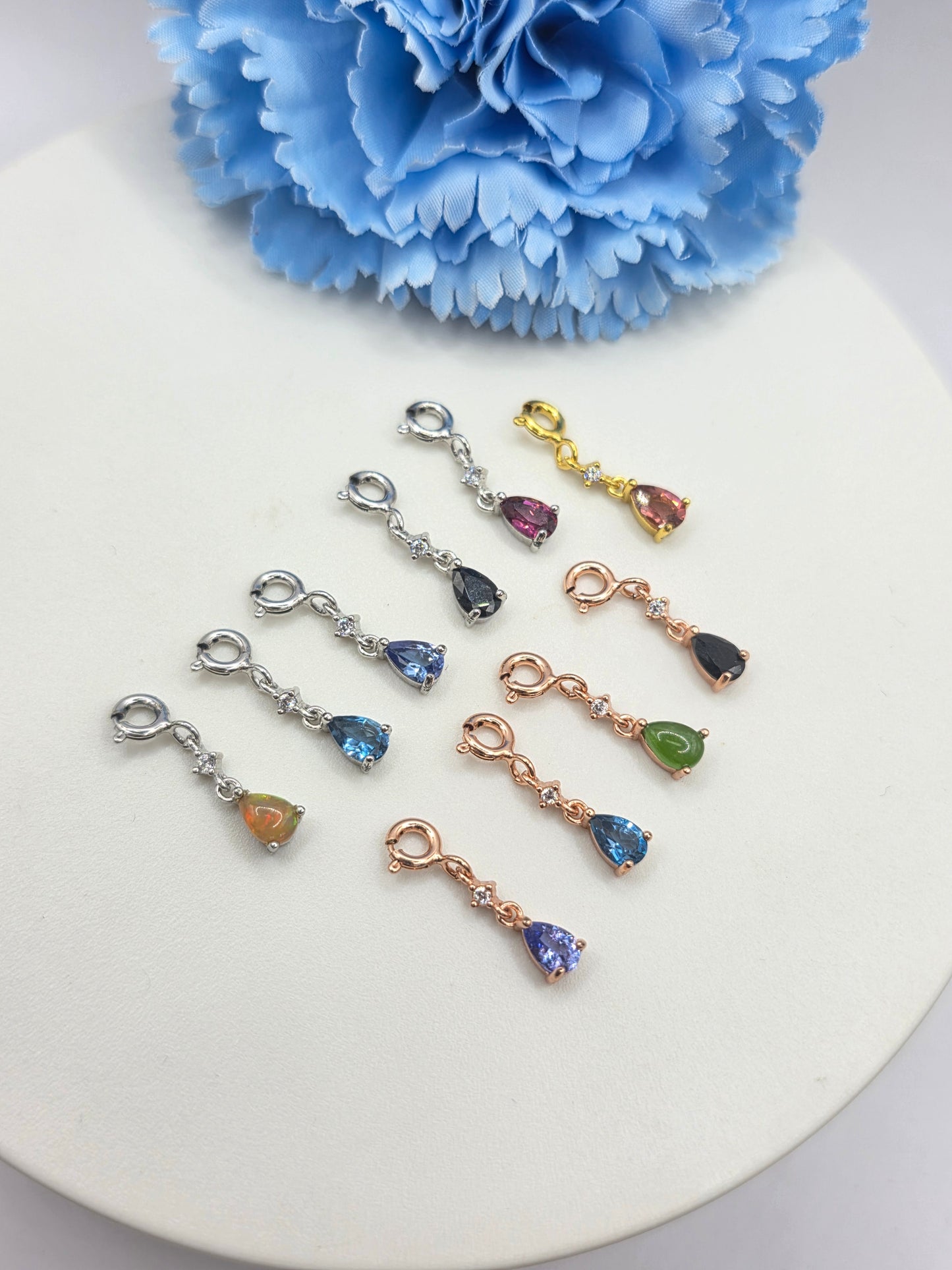 Teardrop Gemstone Charm