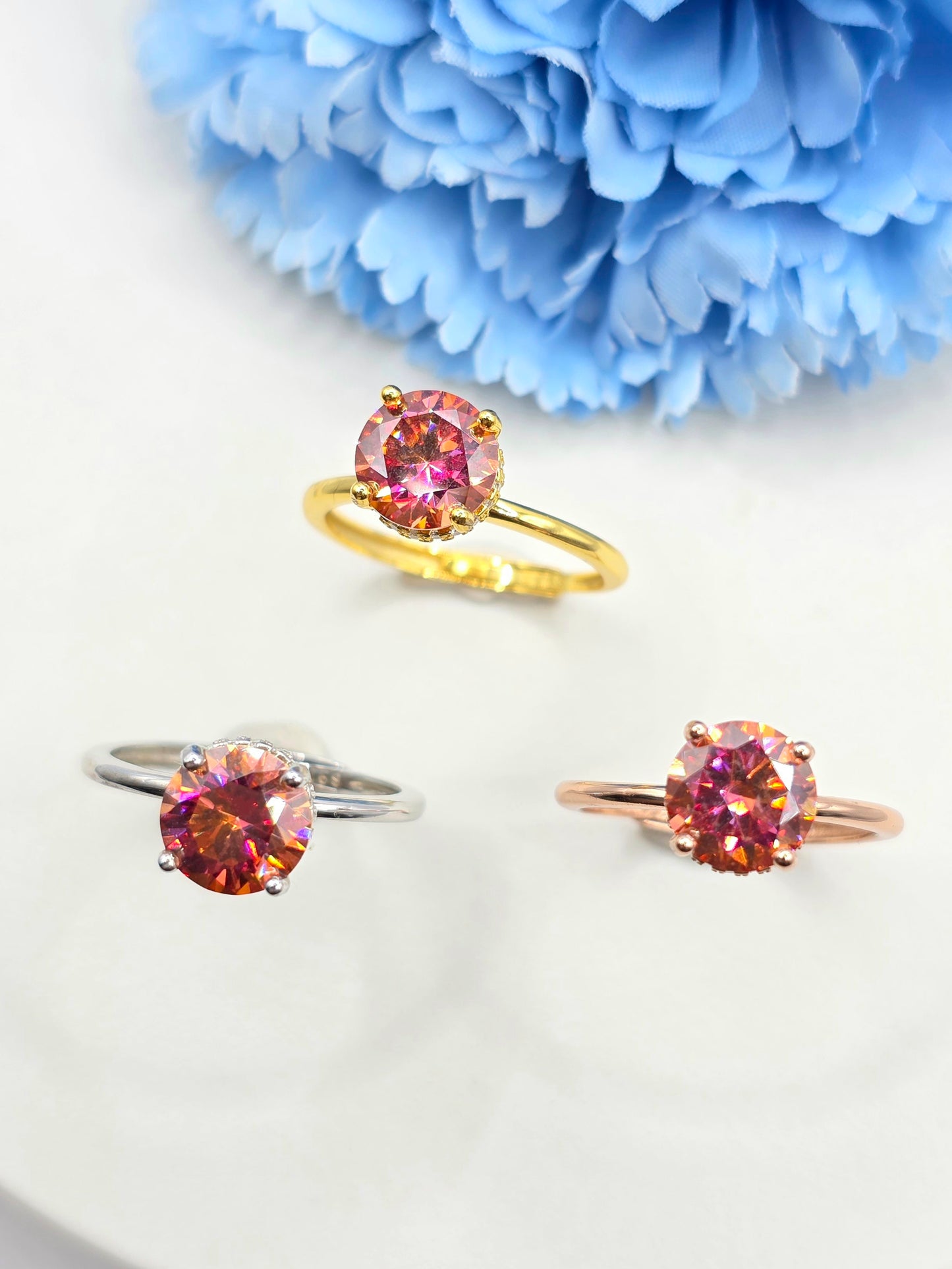 2 Carat Watermelon Moissanite Ring