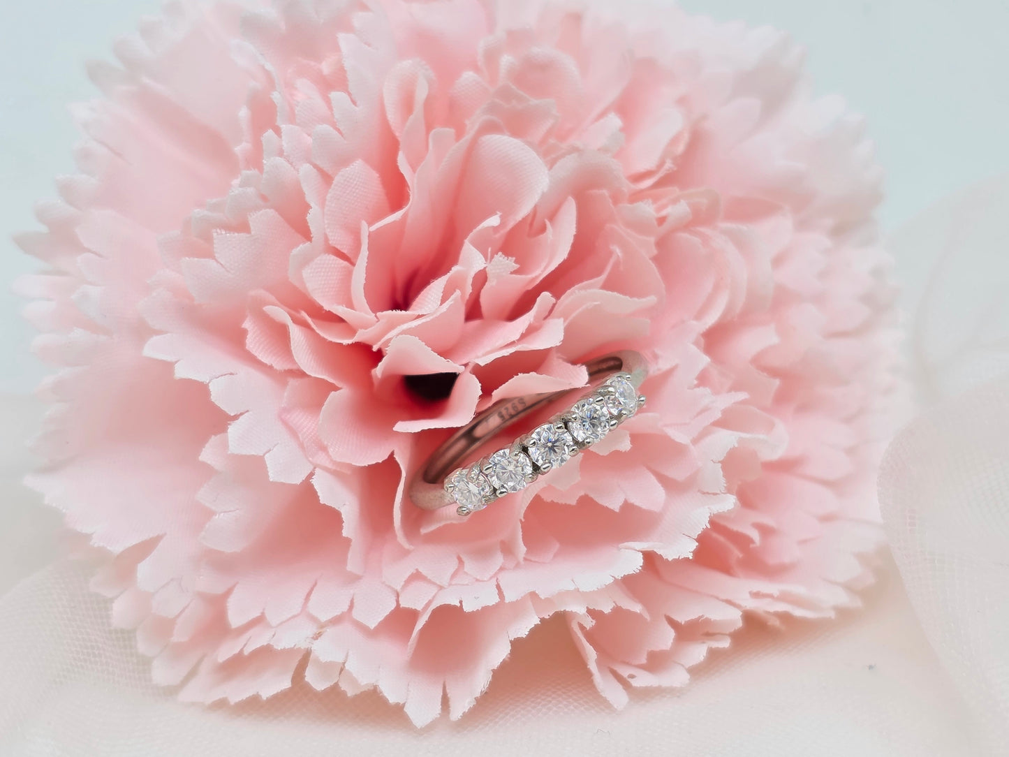 Half Eternity Moissanite Ring