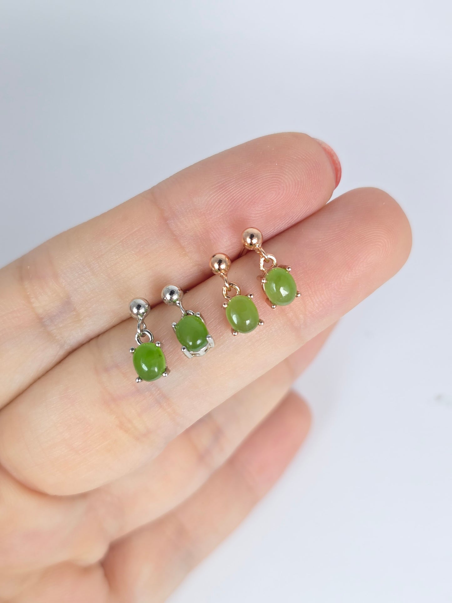 Nephrite Jade Dangle Stud- Jena