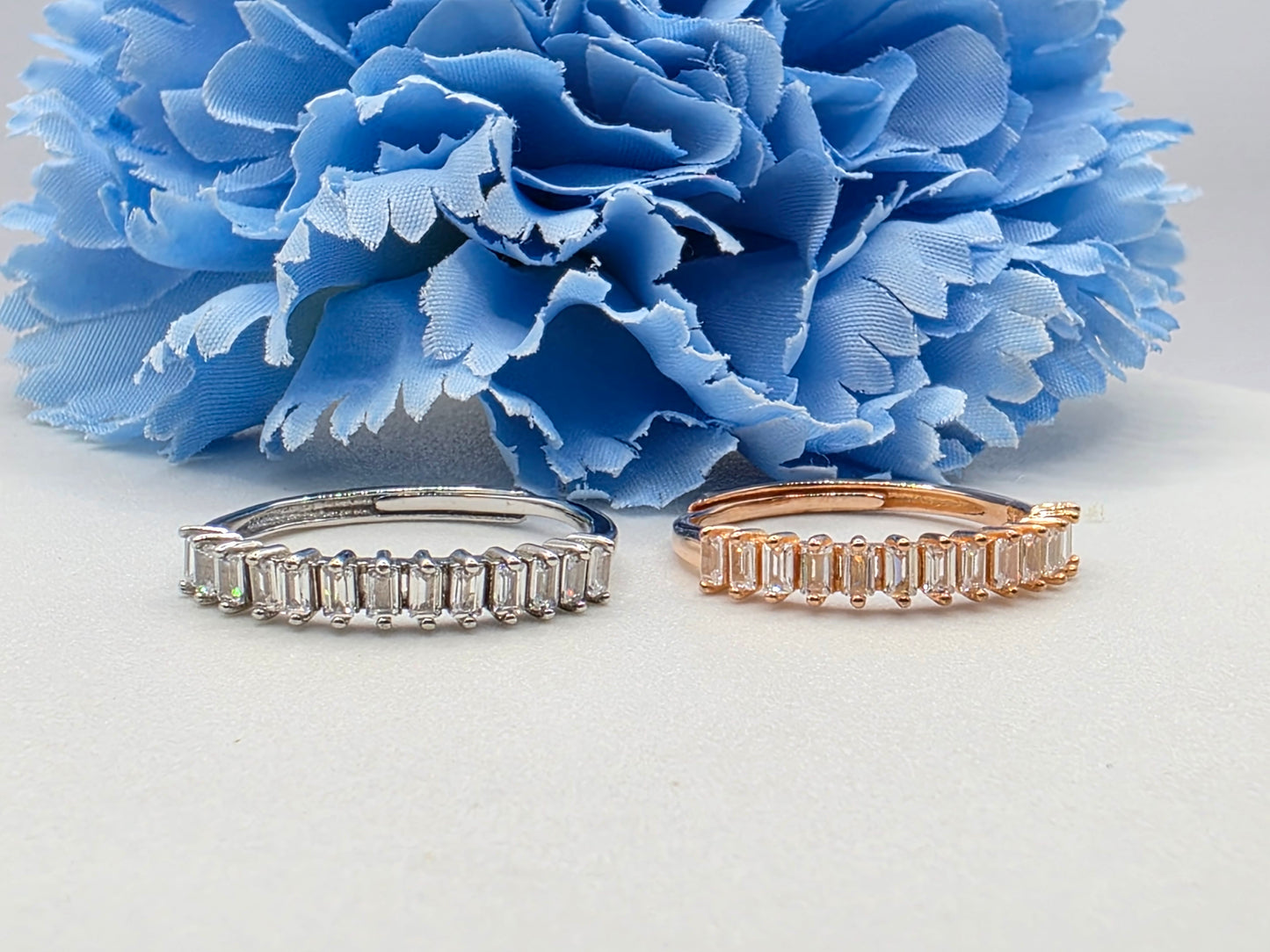Baguette Half Eternity Stacker Ring