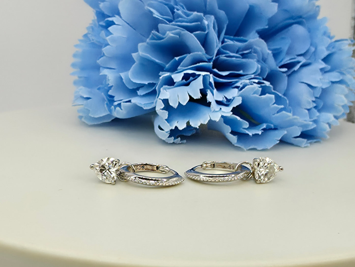 Riley- Heart Moissanite Huggies
