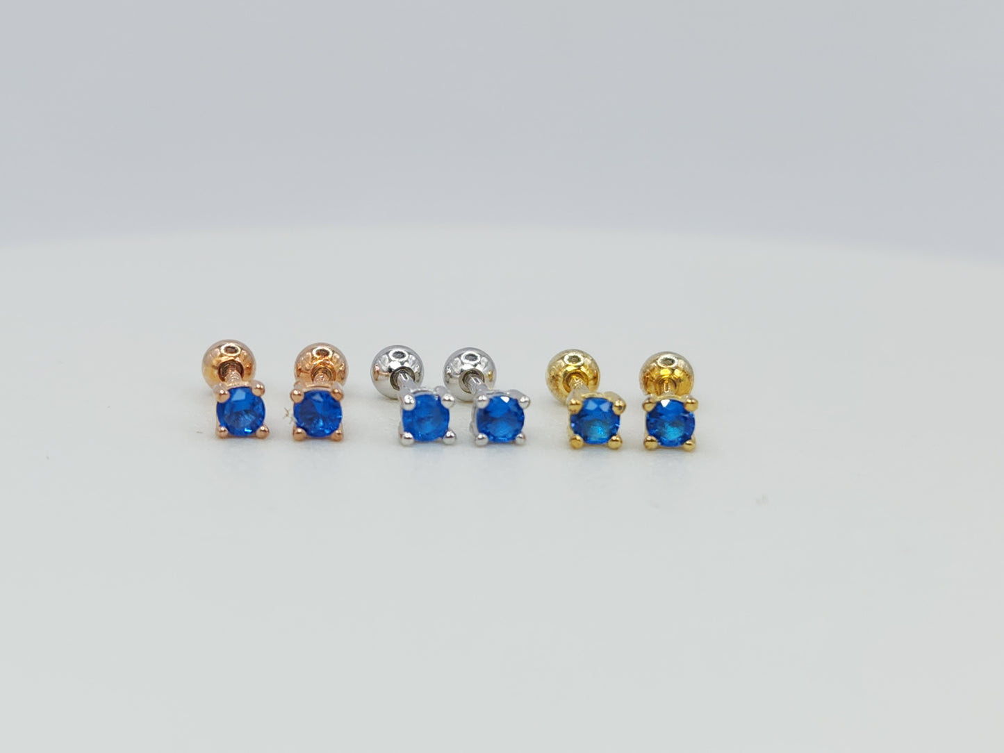 Dainty Sapphire Screwback Studs