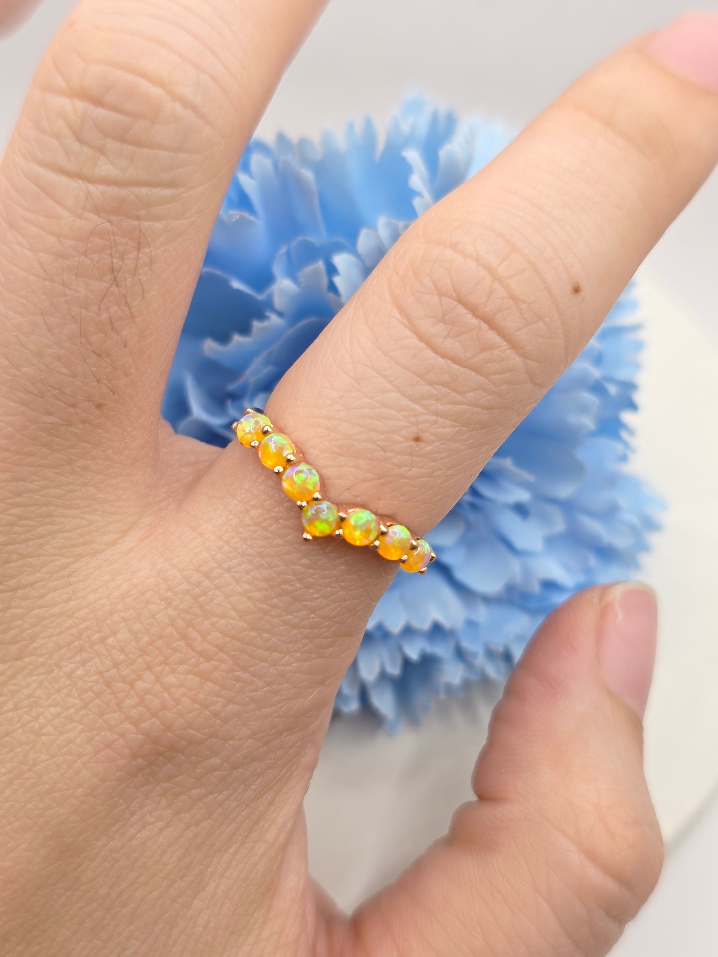Chevron Opal Ring