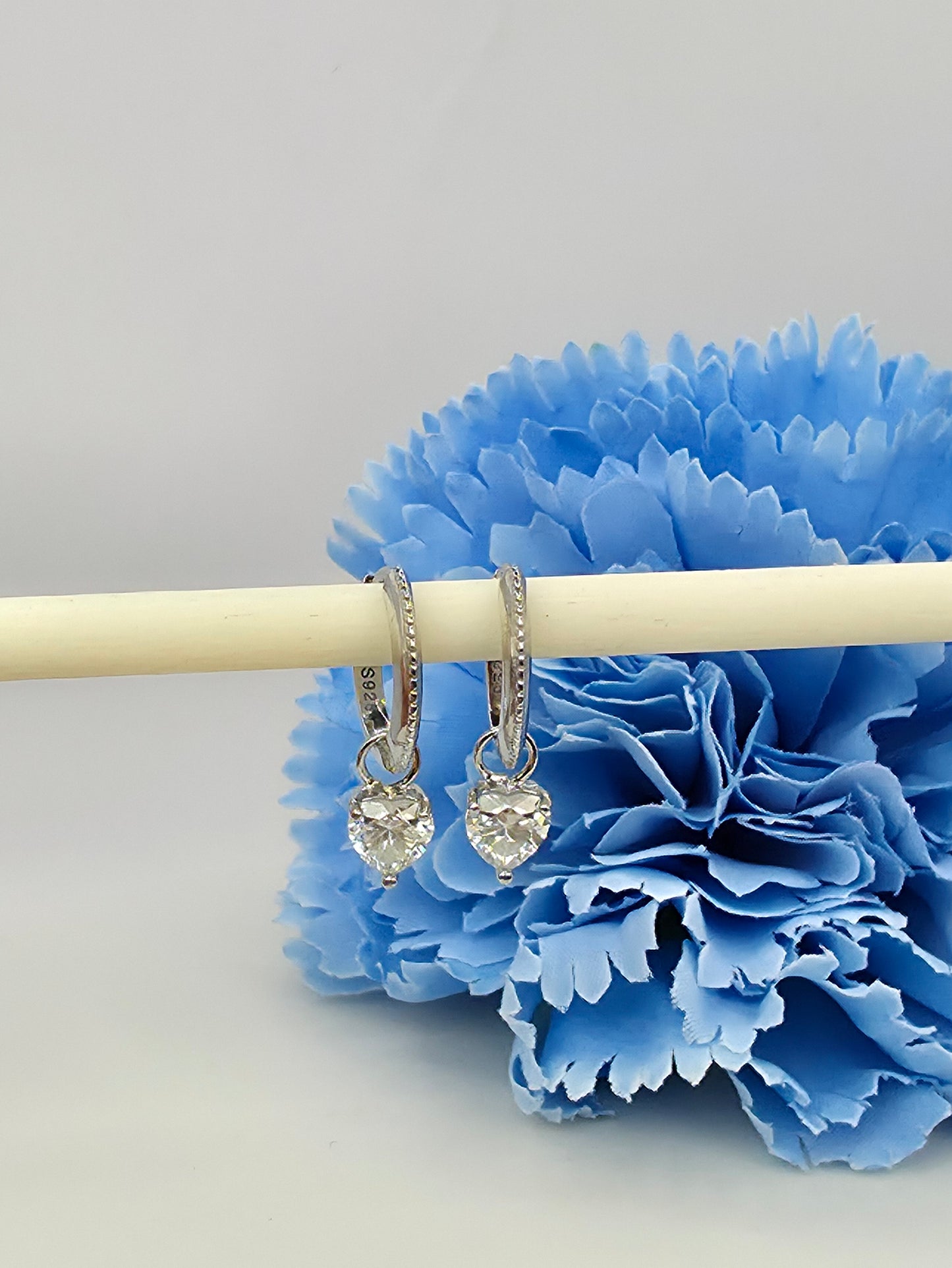 Riley- Heart Moissanite Huggies