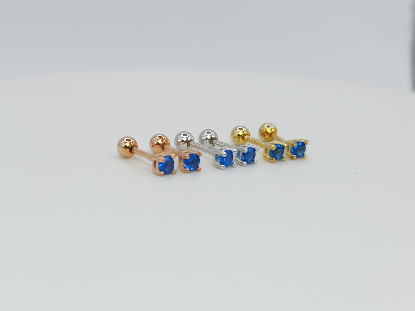 Dainty Sapphire Screwback Studs