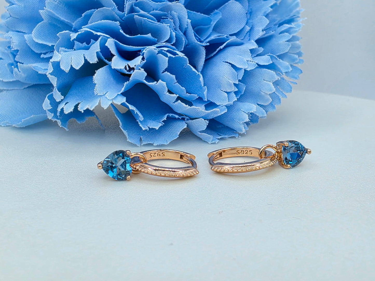 Riley- Heart Gemstones Huggies
