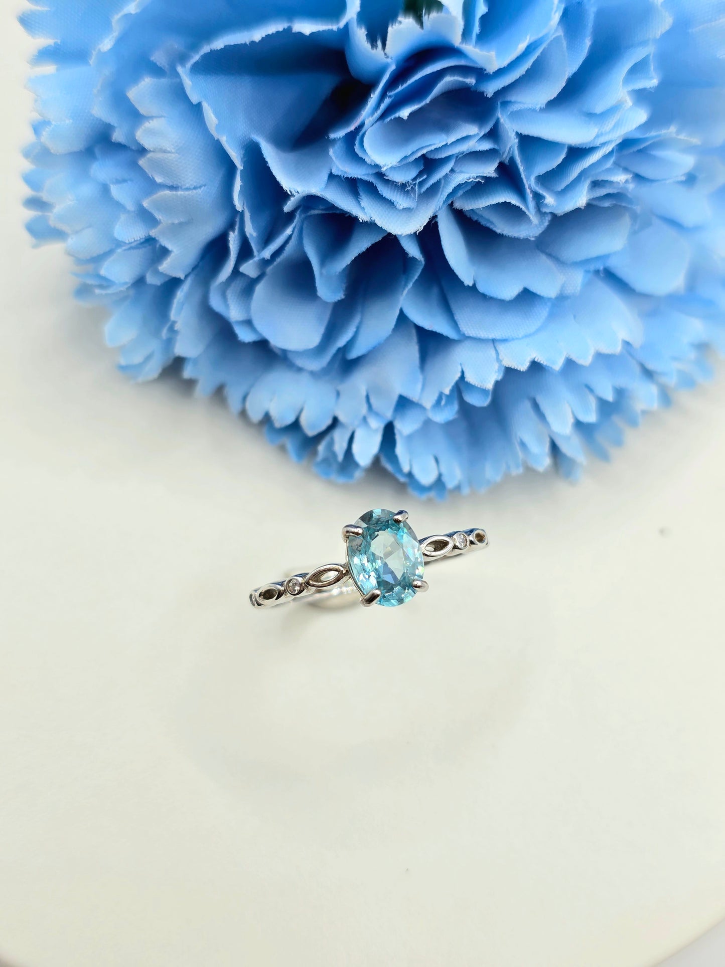 Natural Blue Zircon Ring