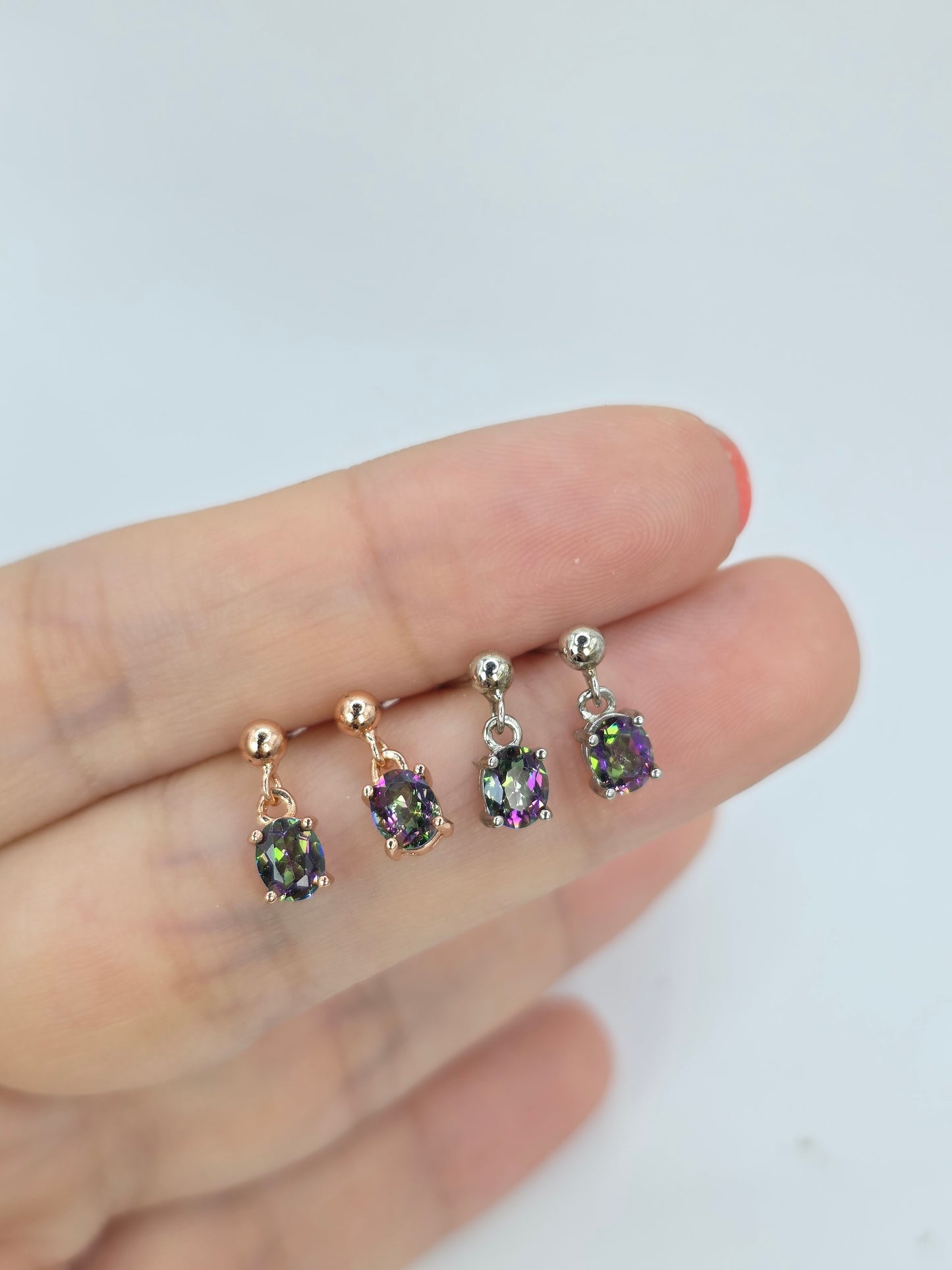 Mystic Topaz Dangle Stud- Jena