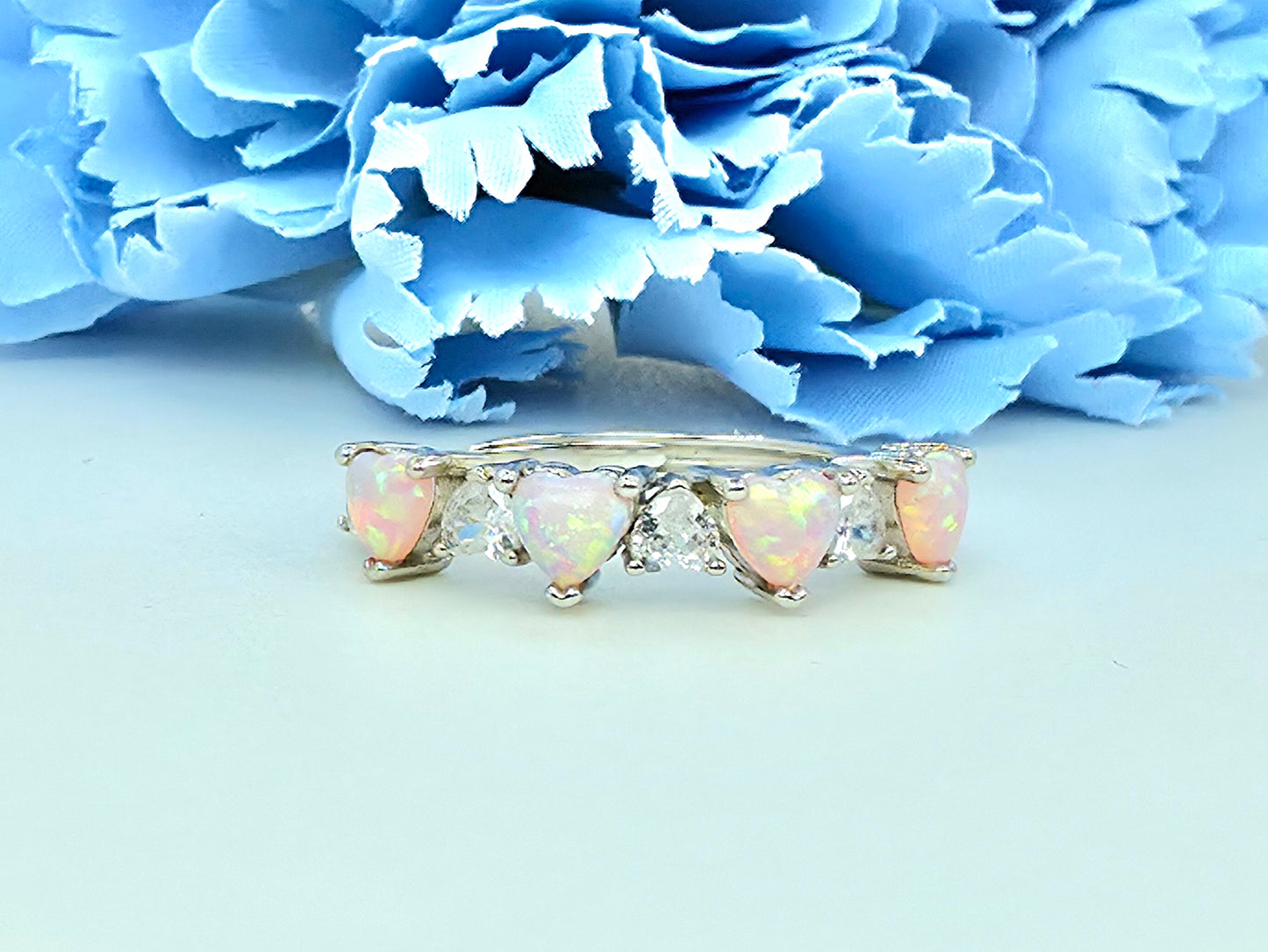 Heart Opal Stacker Ring