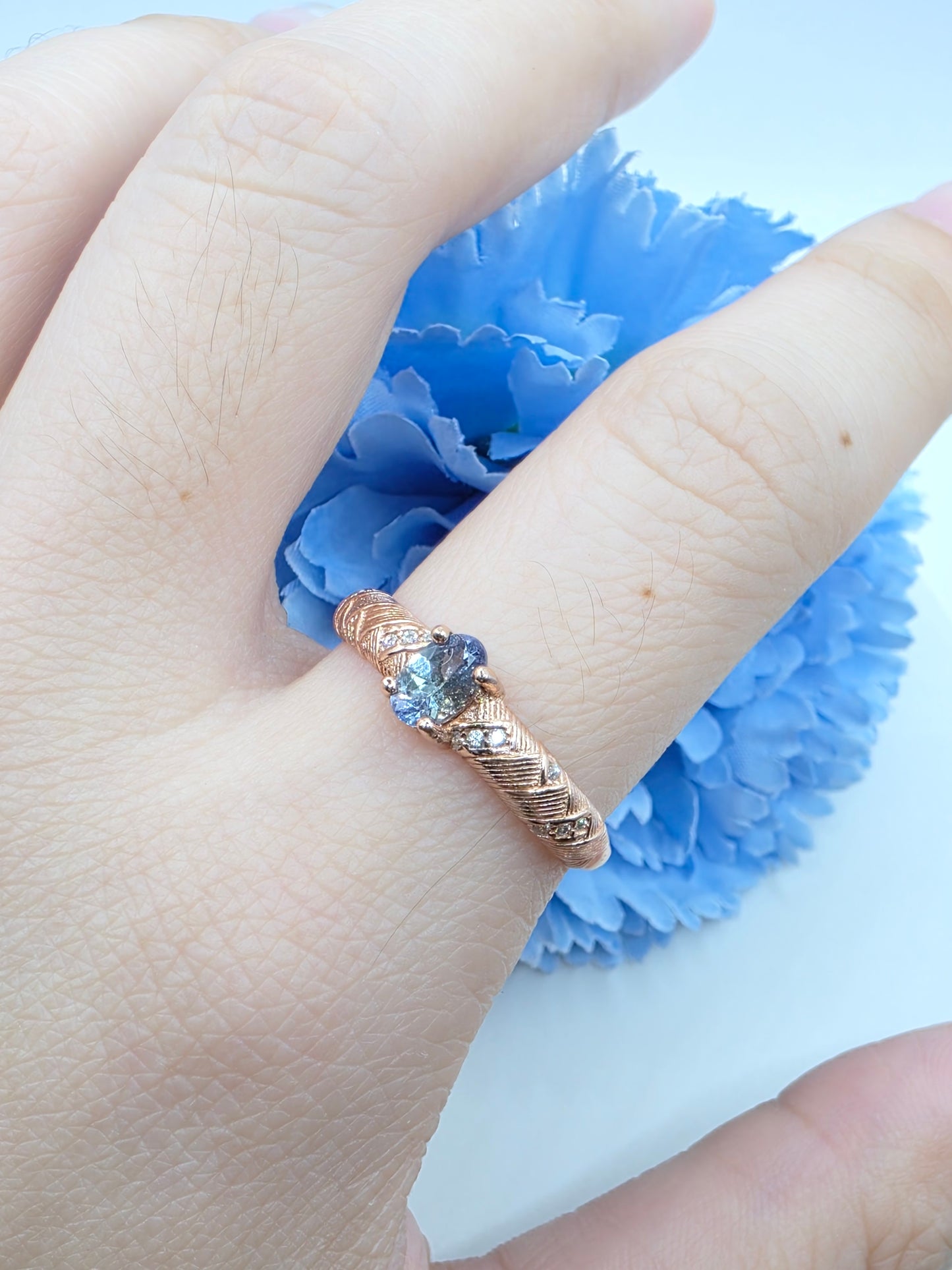 Mermaid Tanzanite Ring in S925 Gold Vermeil