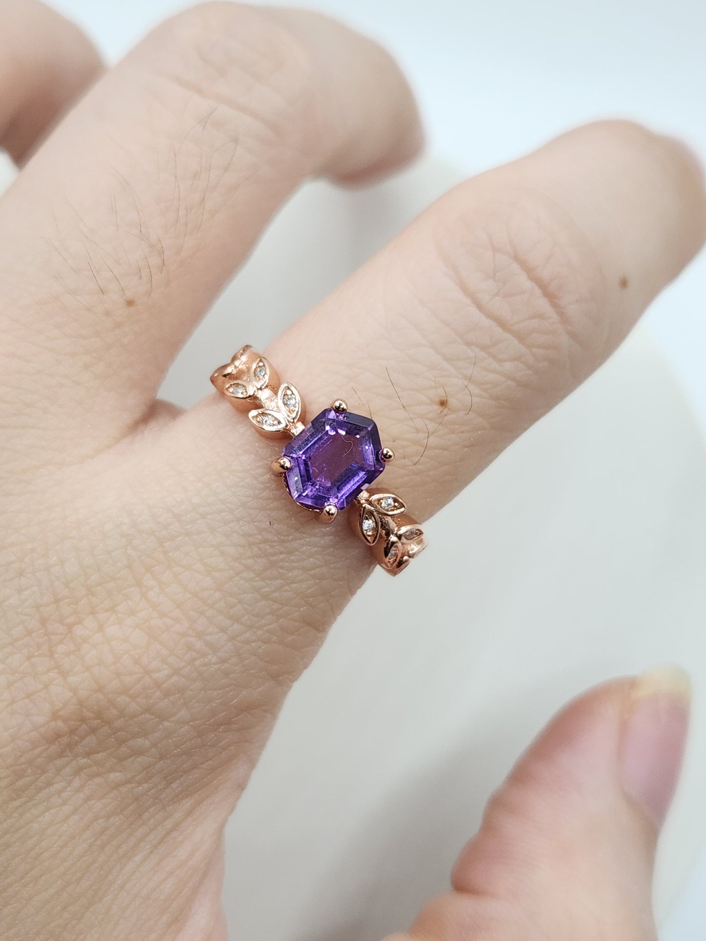 Amethyst Hexagonal Ring