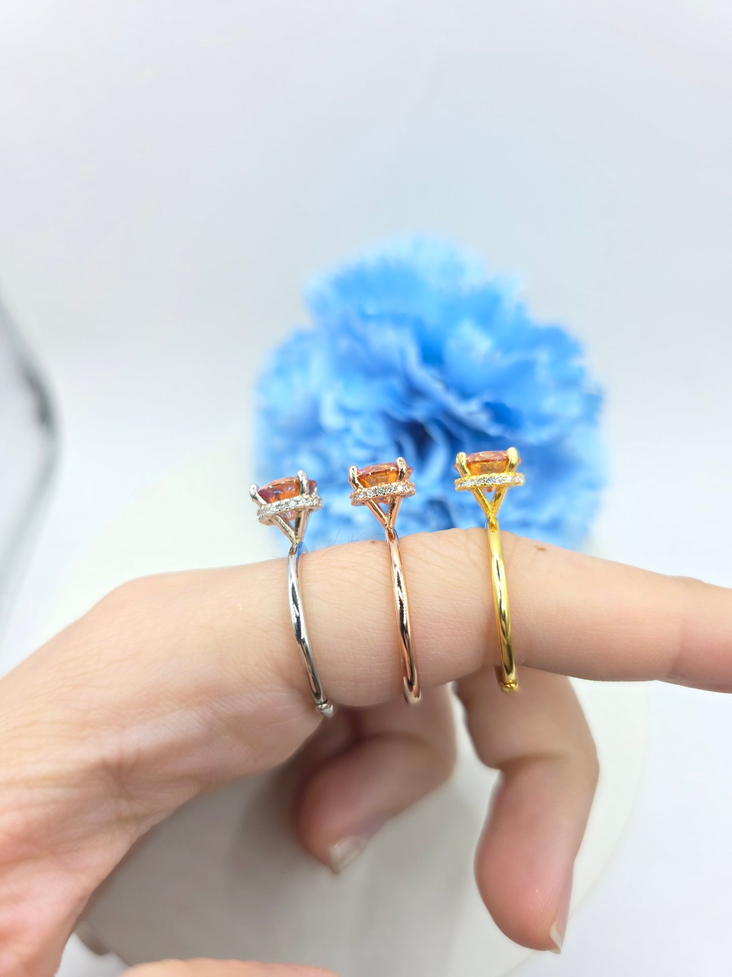 2 Carat Watermelon Moissanite Ring