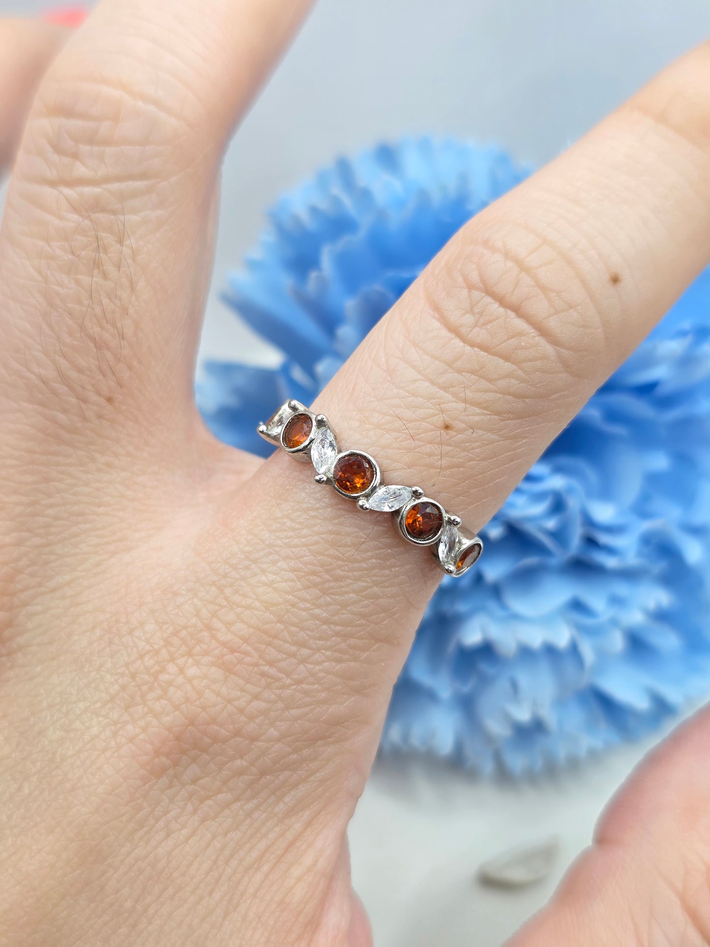 Orange Garnet Stacker Ring