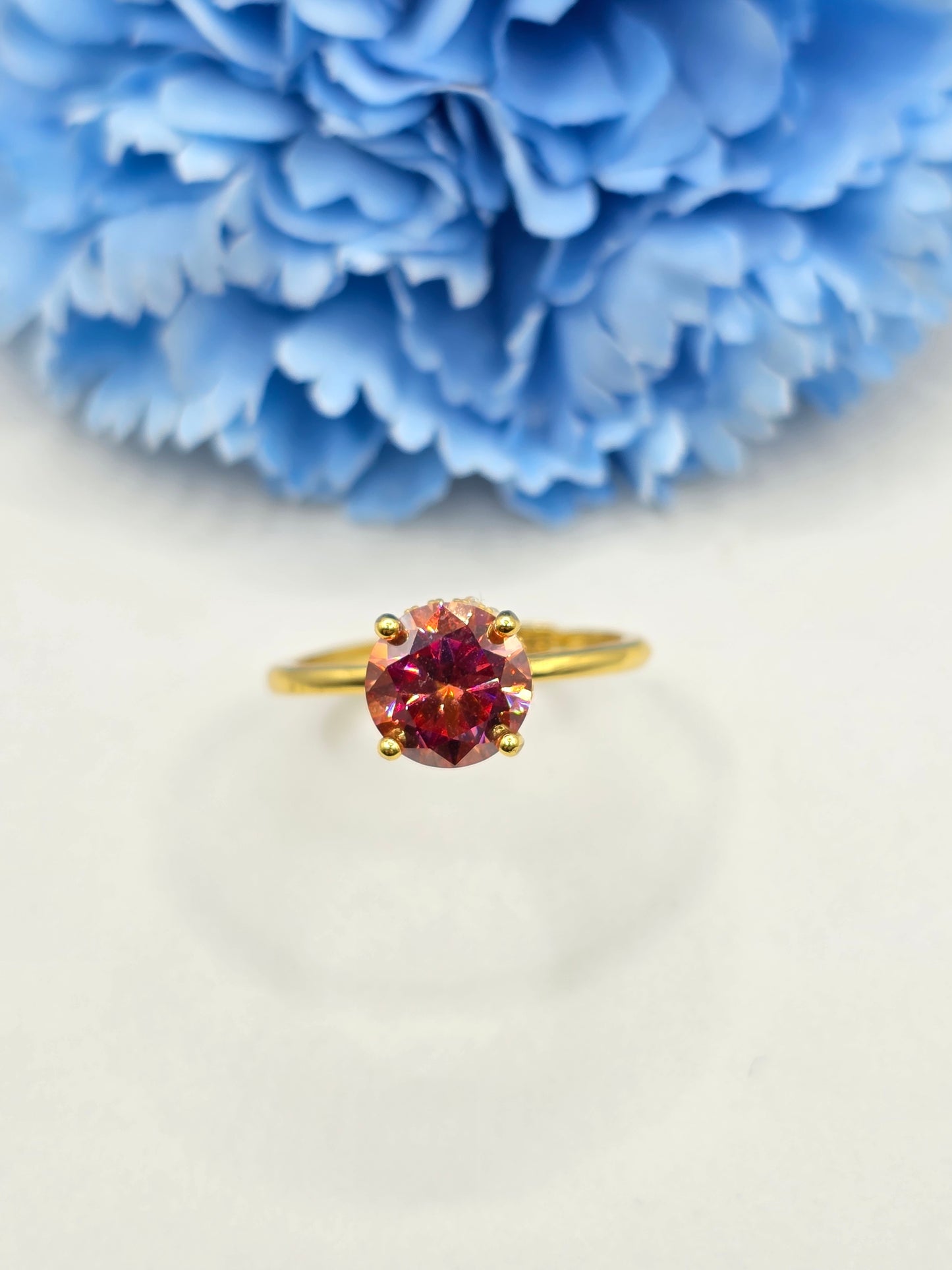2 Carat Watermelon Moissanite Ring