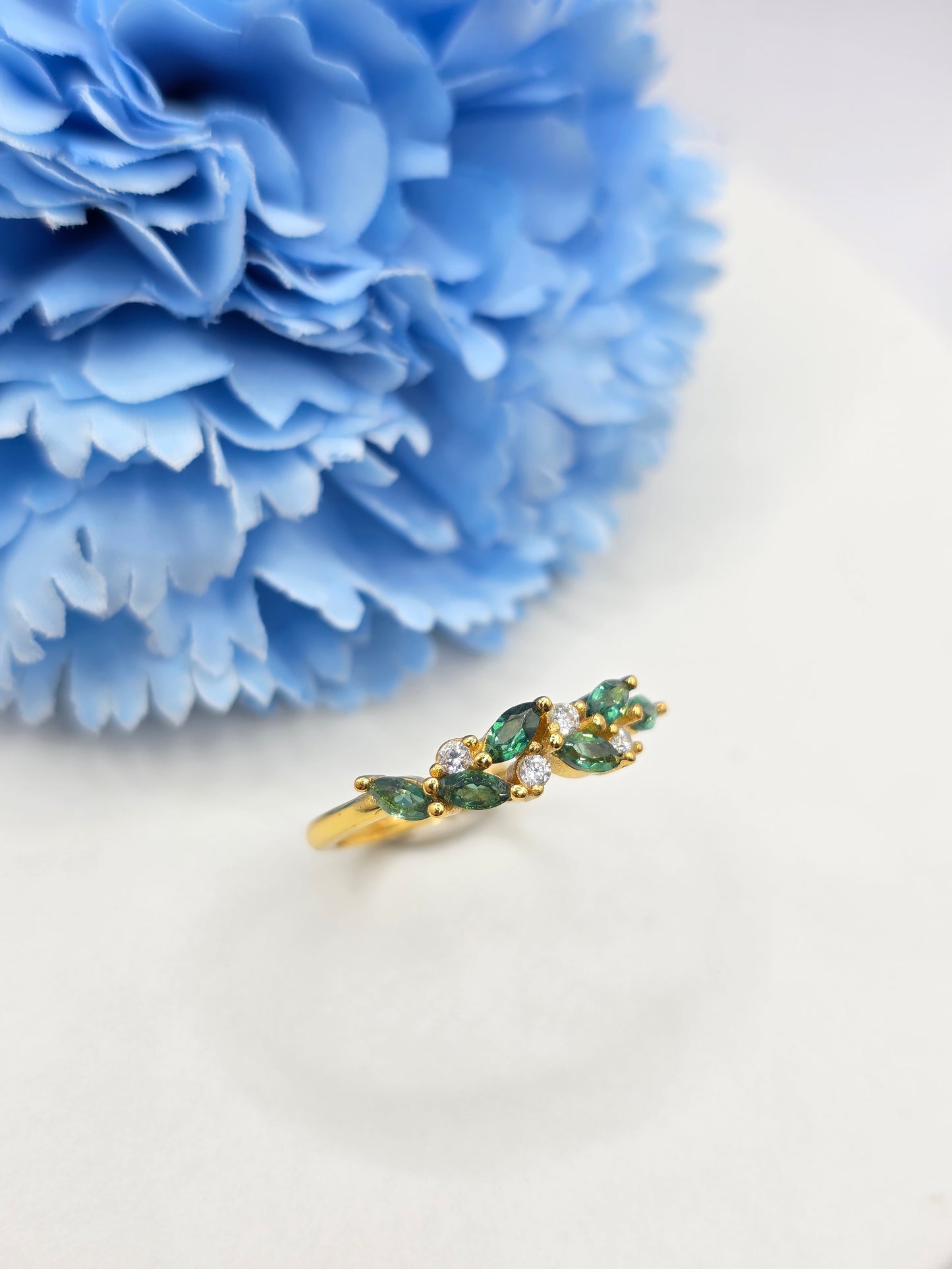 Lab Emerald Marquise Stacker Ring