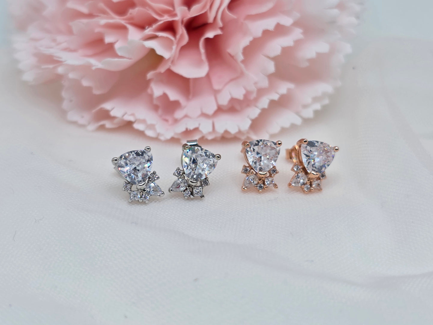 Trillion Gem Cluster Ear Studs in S925 Gold Vermeil