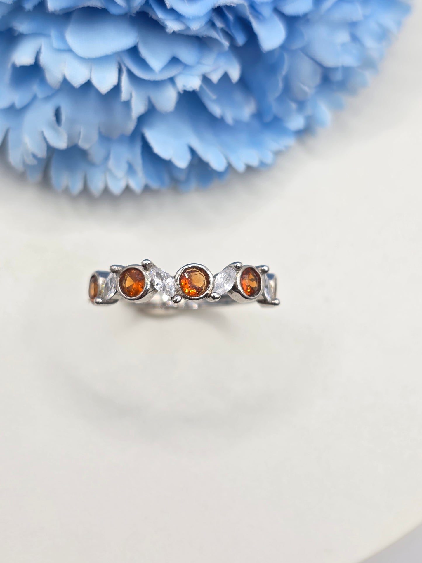 Orange Garnet Stacker Ring
