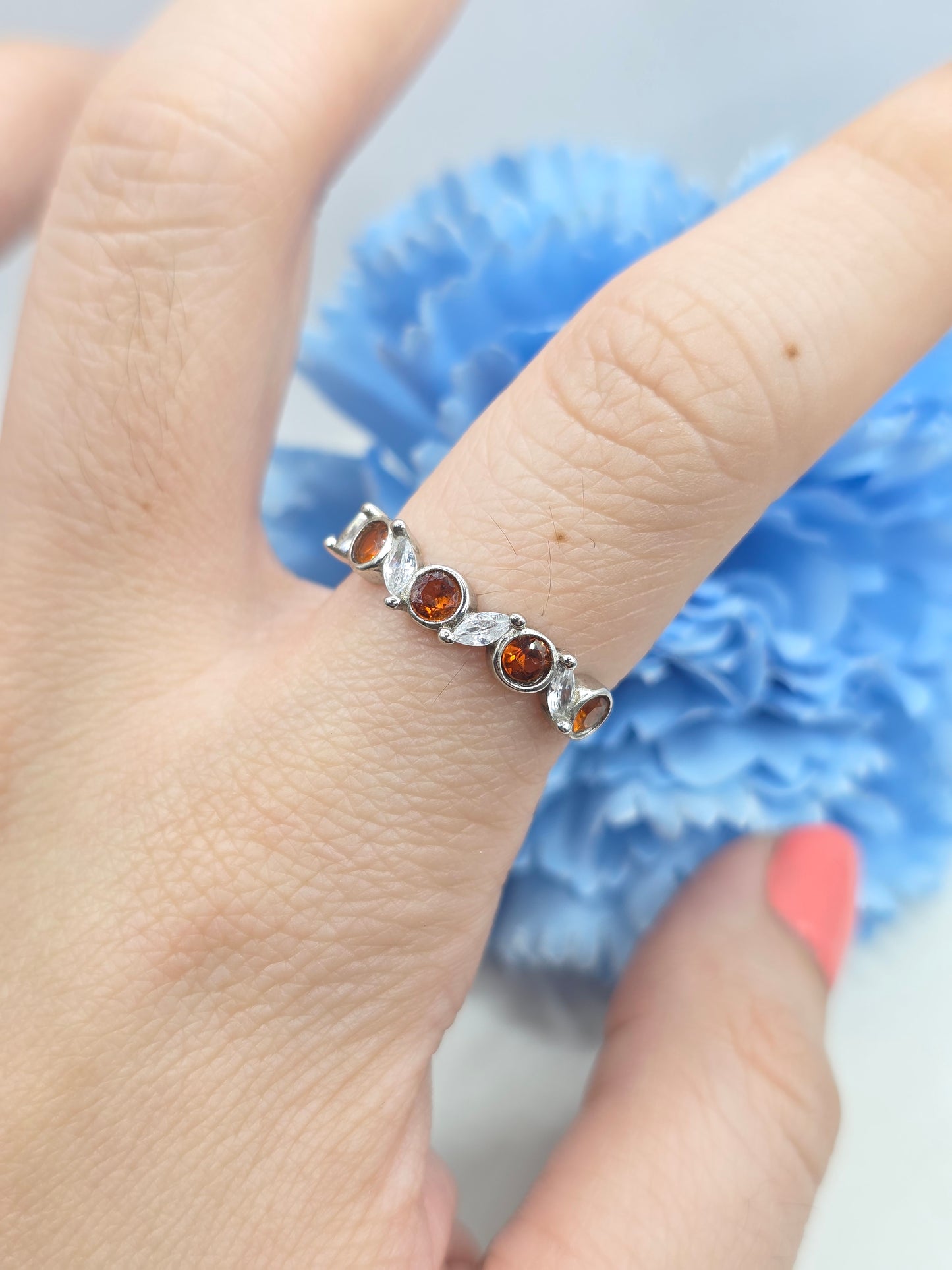 Orange Garnet Stacker Ring