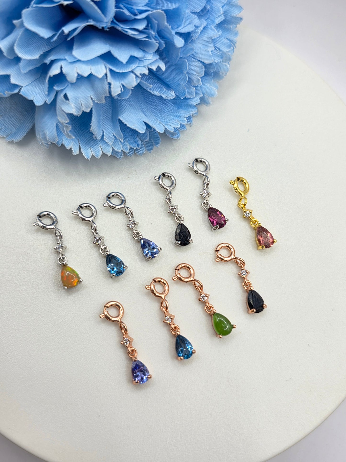Teardrop Gemstone Charm