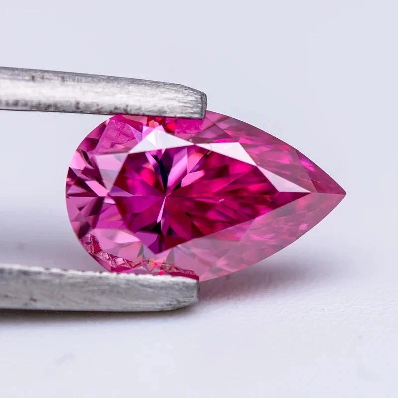 Rose Pink Moissanite Teardrop