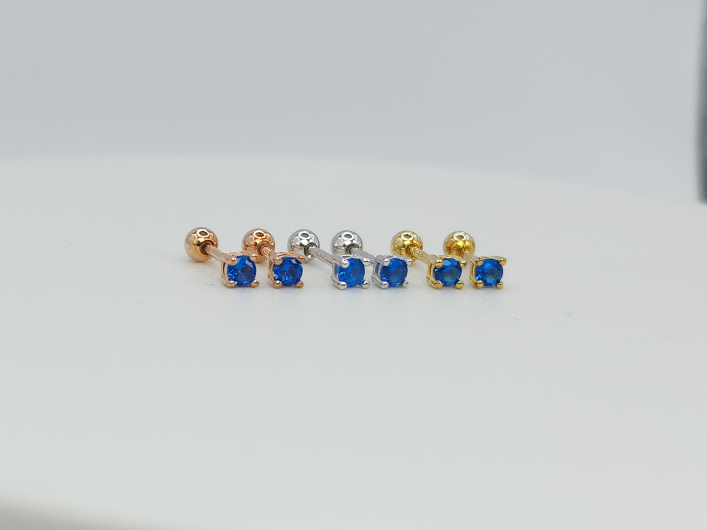Dainty Sapphire Screwback Studs