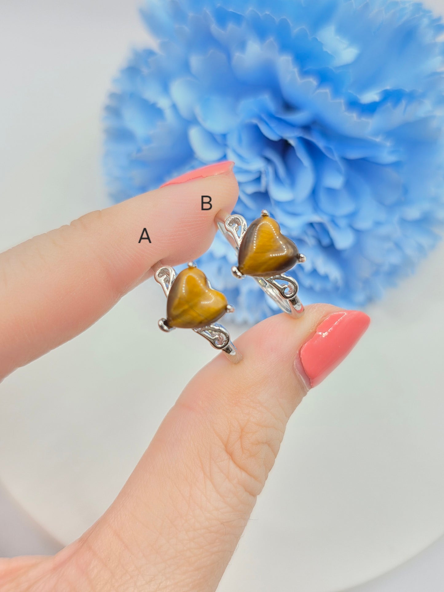 Heart Tiger Eye Ring