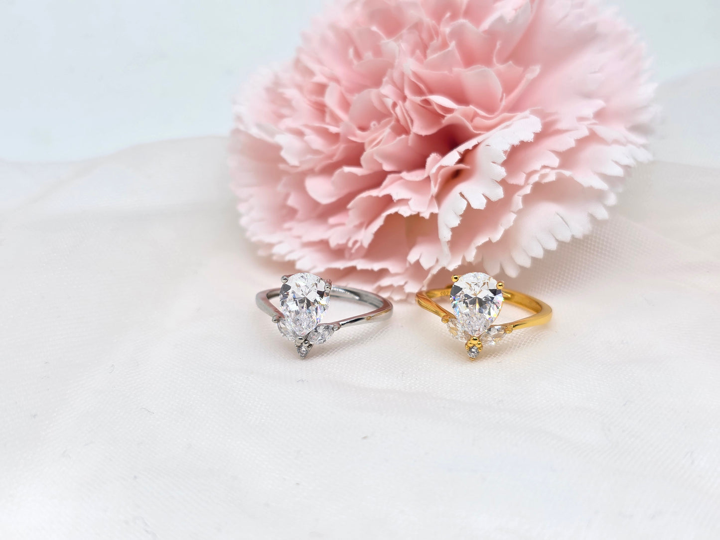 2 carat Teardrop Diamond Simulant Ring