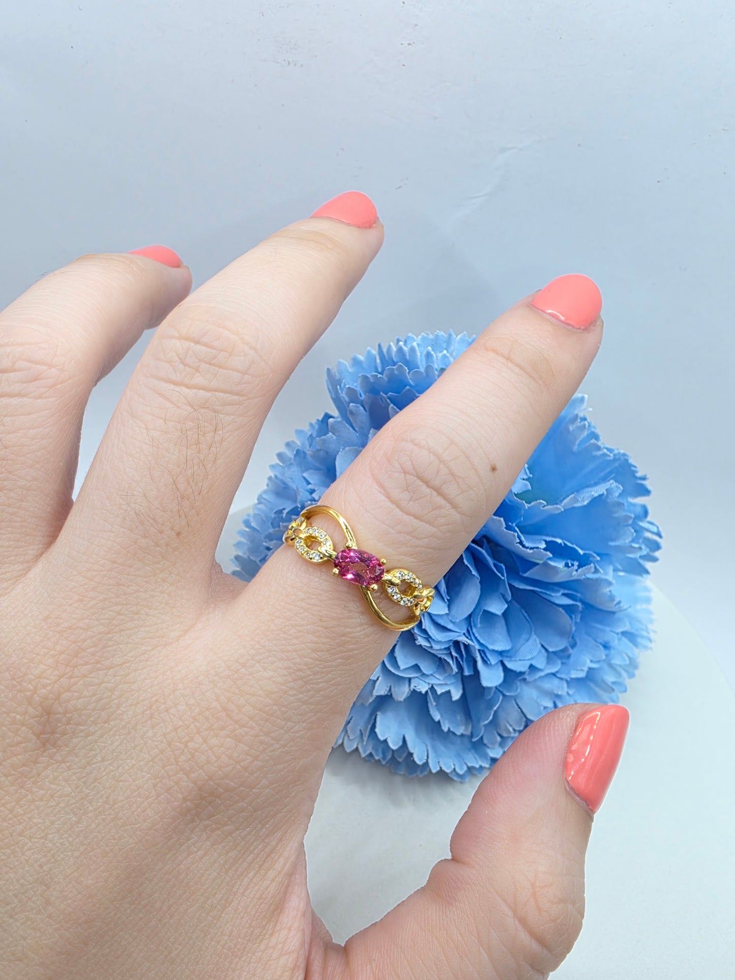 Criss Cross Gem Ring