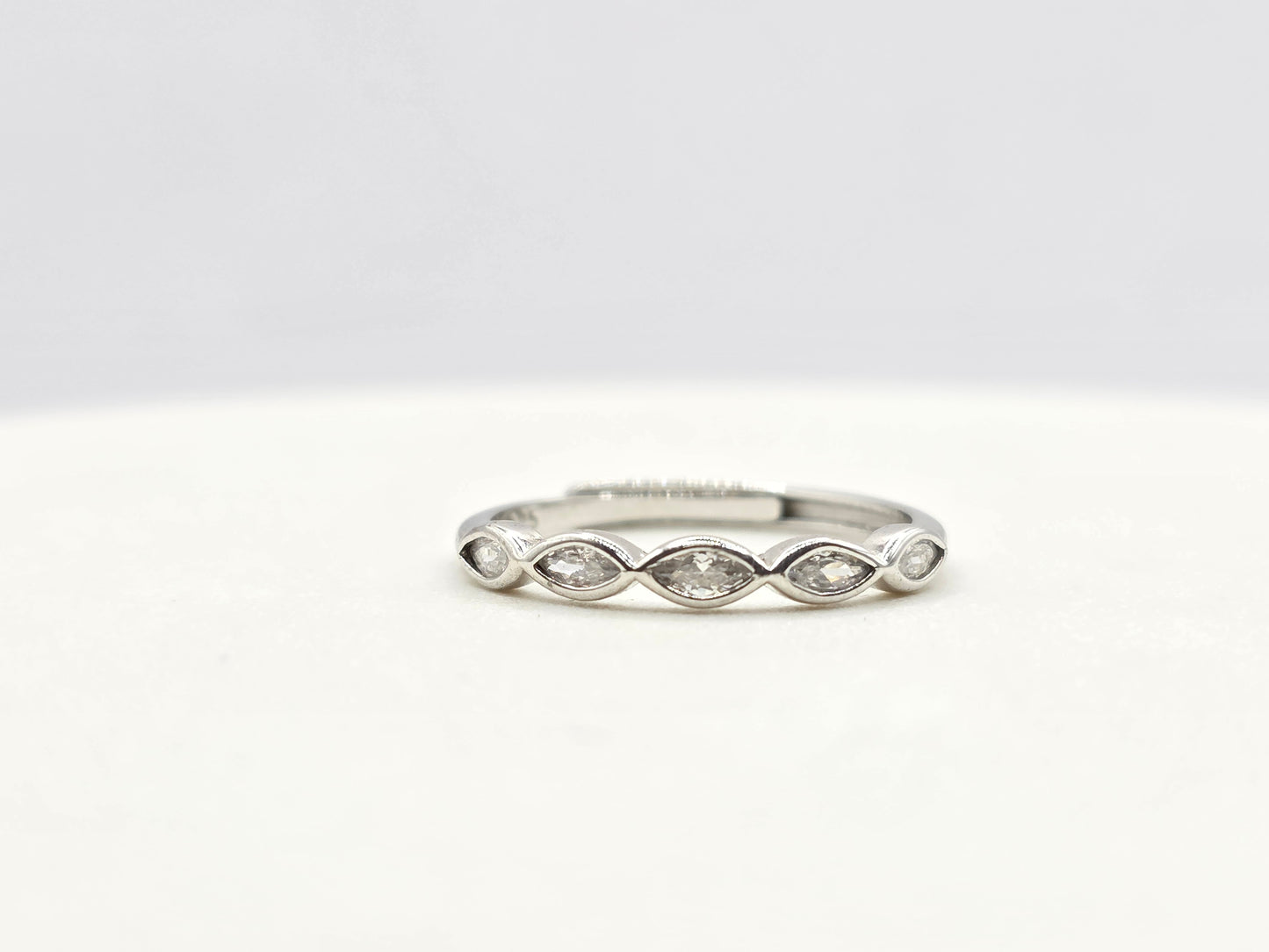 Demi Fine Marquise Half Eternity Stacker Ring- Hazel