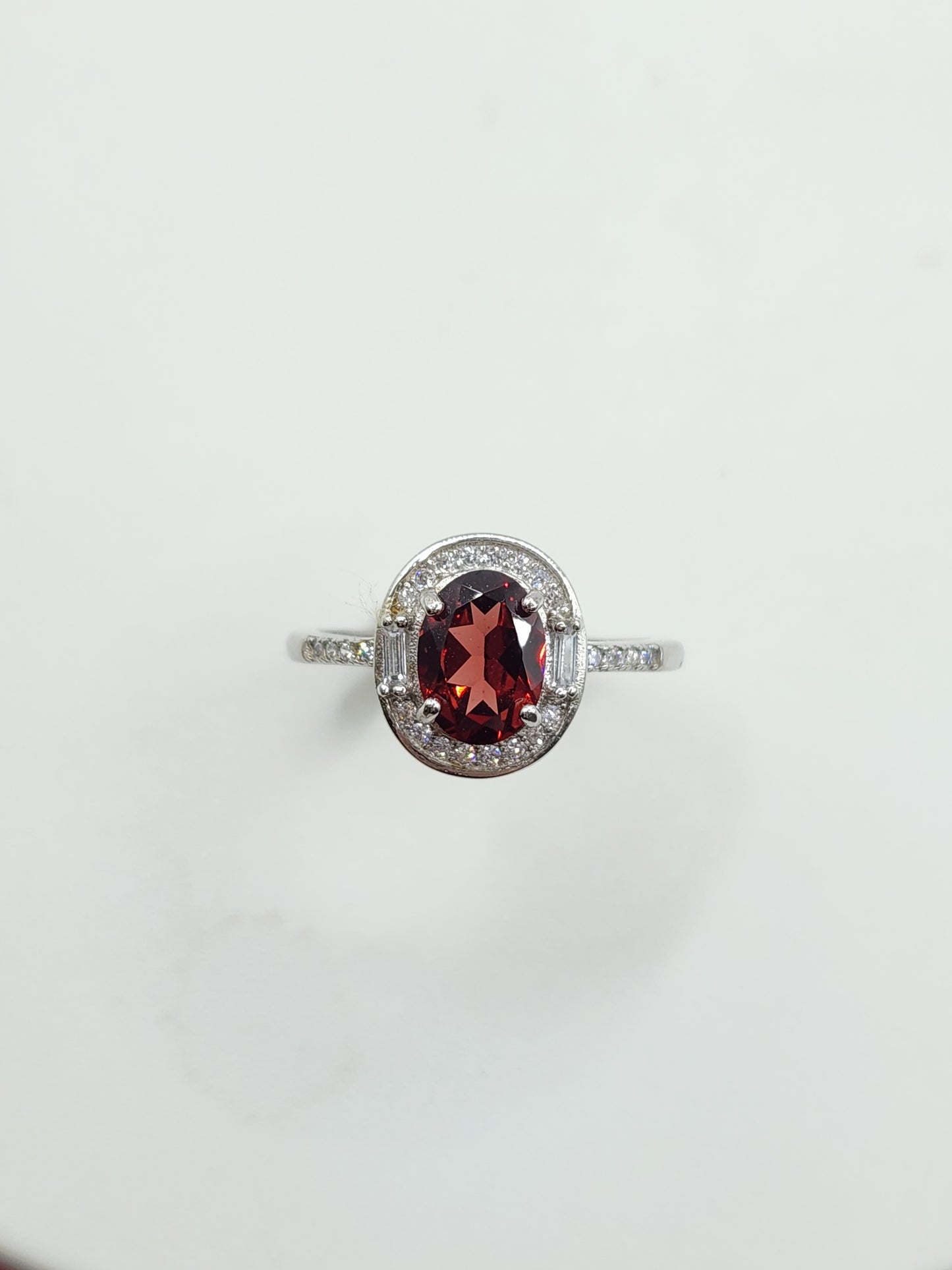 Red Garnet Ring Halo