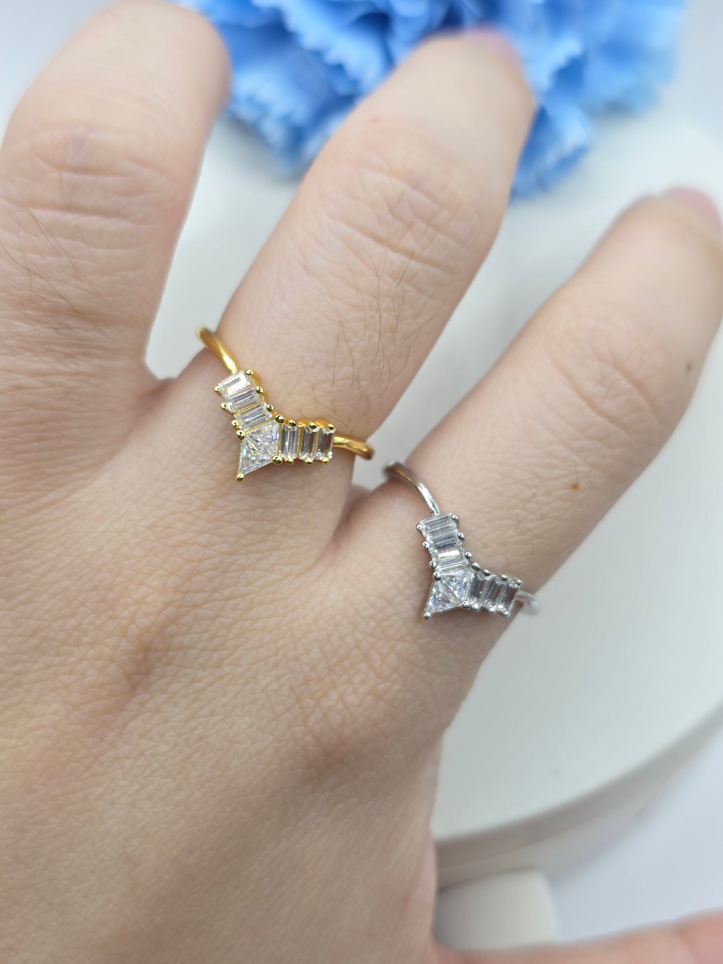 Tiara S925 Stacker Ring - Princess