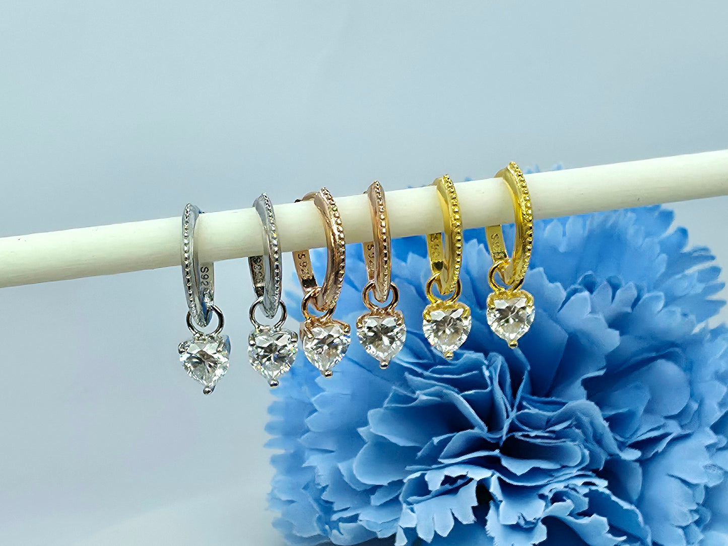 Riley- Heart Moissanite Huggies