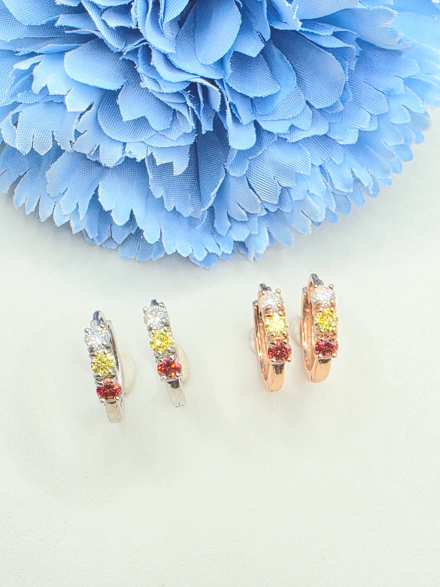 Moissanite Trio Huggies
