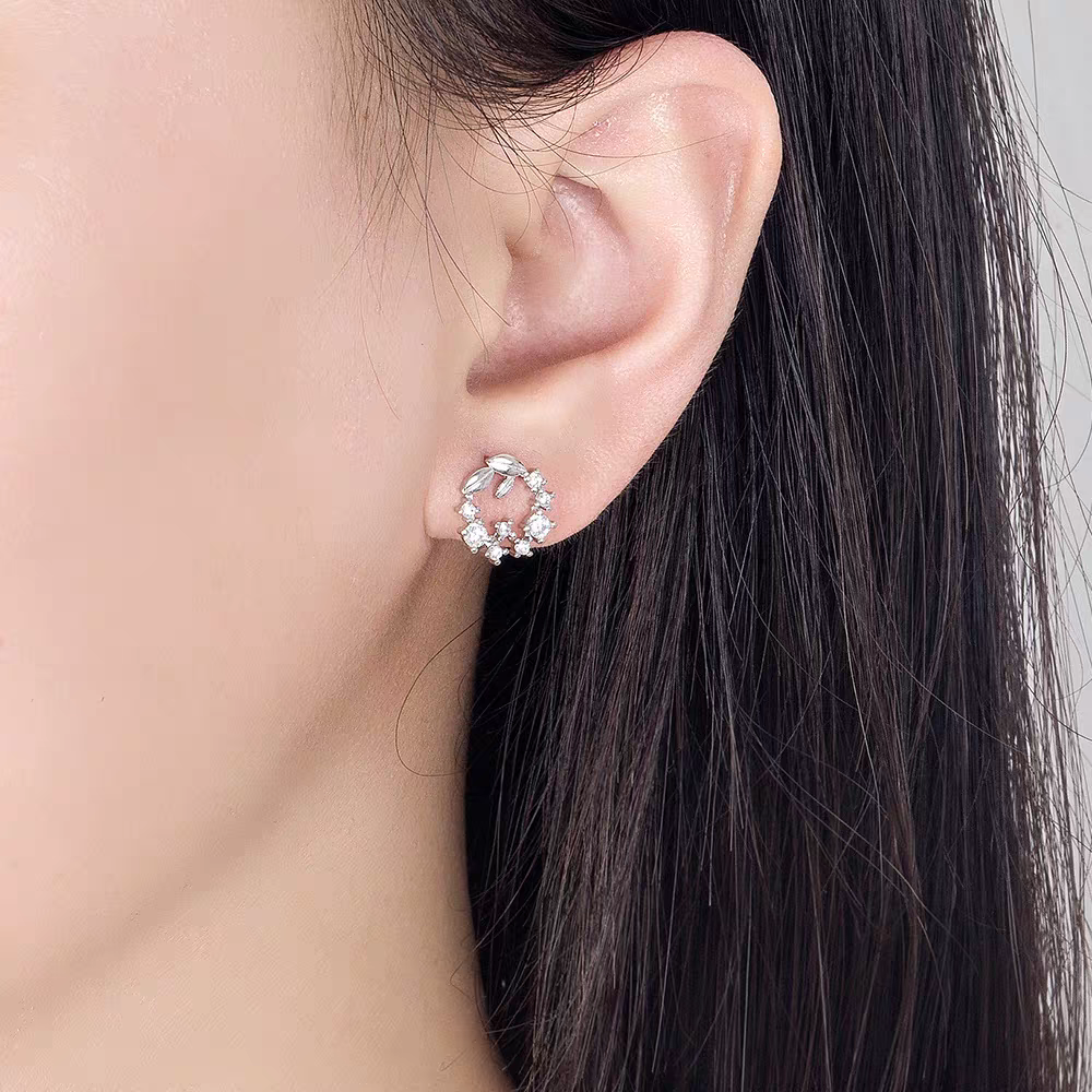 Leafy Hoop Studs