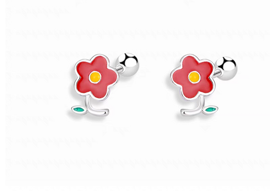 Cute floral Screwback Stud