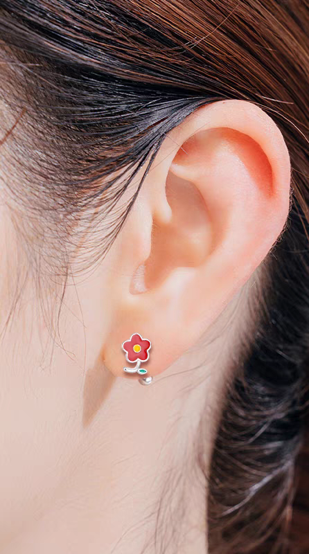 Cute floral Screwback Stud