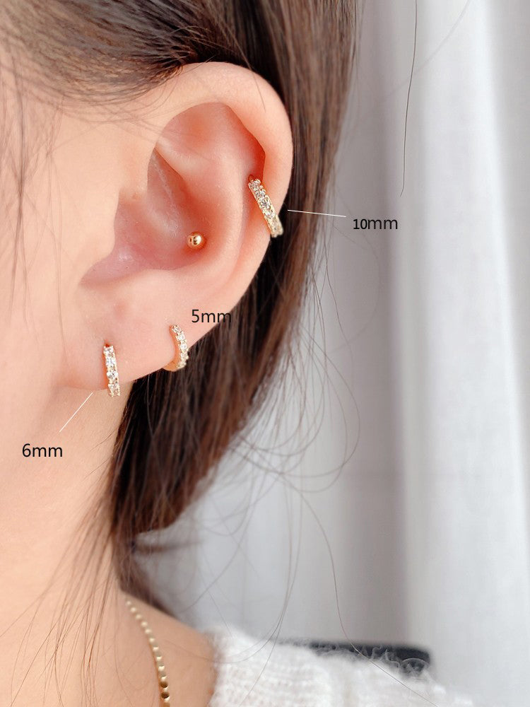 10K Solid Yellow Gold Ear Huggies