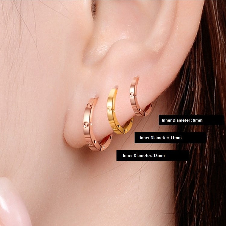 18K Solid Gold Huggies - CIRC