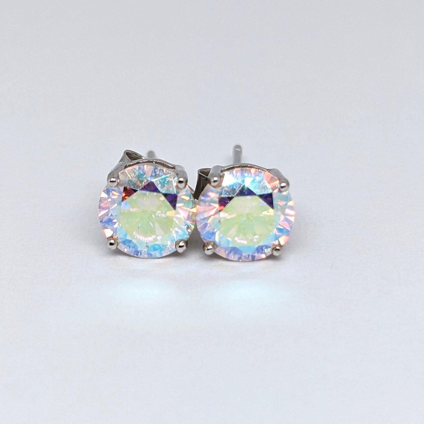 1ct Round Mystic Unicorn Moissanite Classic Studs in S925 Sterling Silver