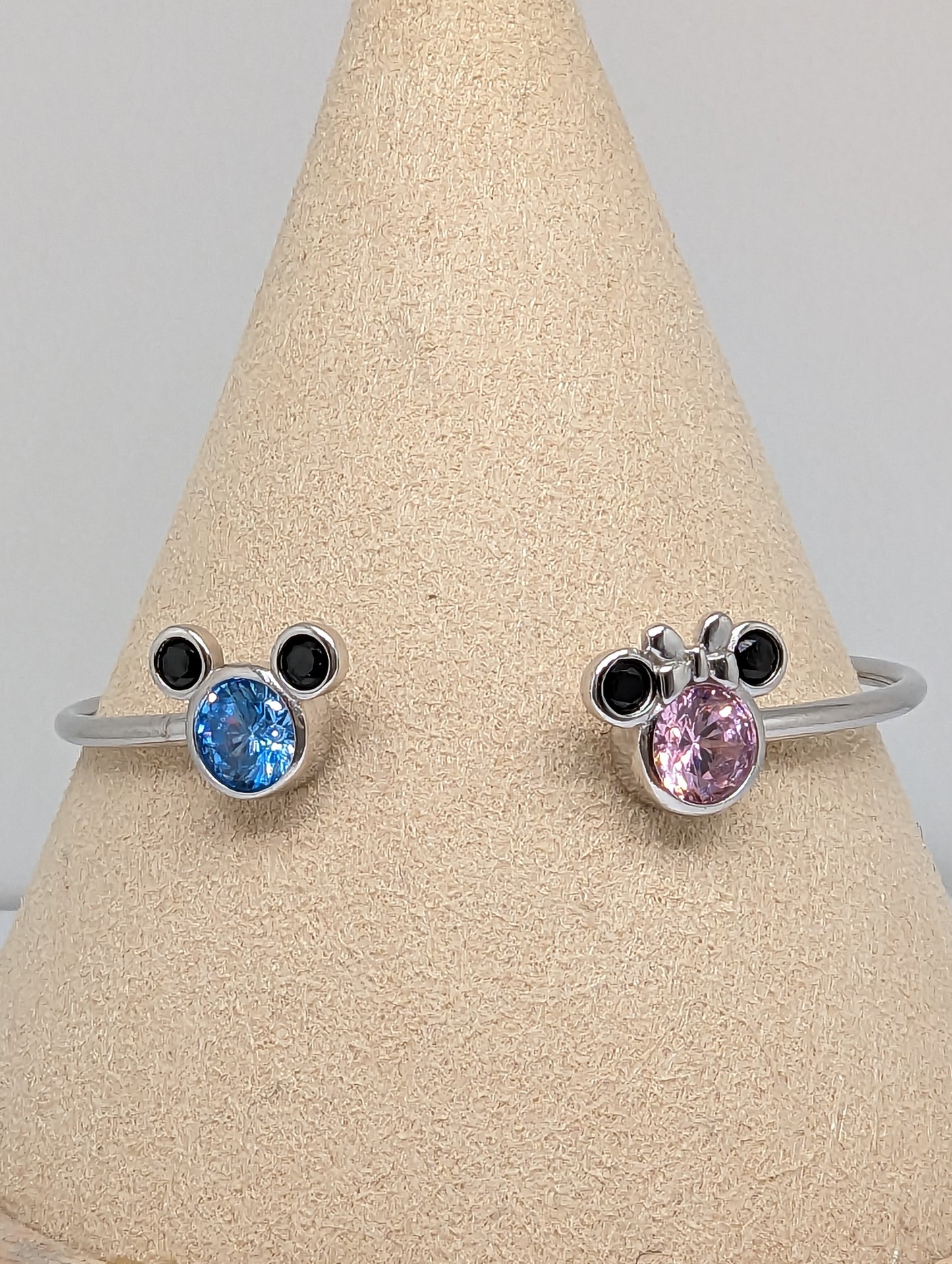 Mickey and Minnie Pink and Blue Gem Bangle