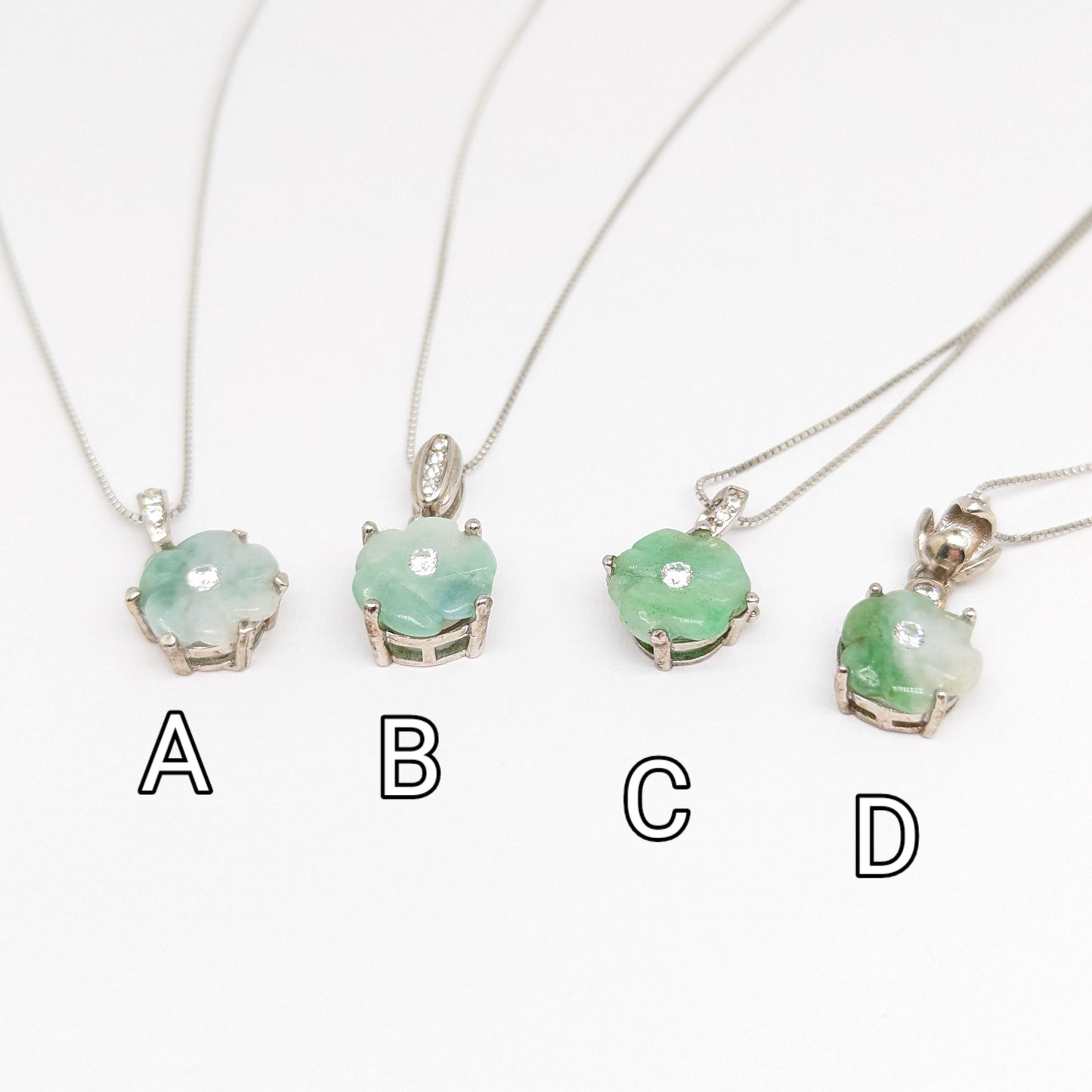 Natural Jadeite Flower Necklace