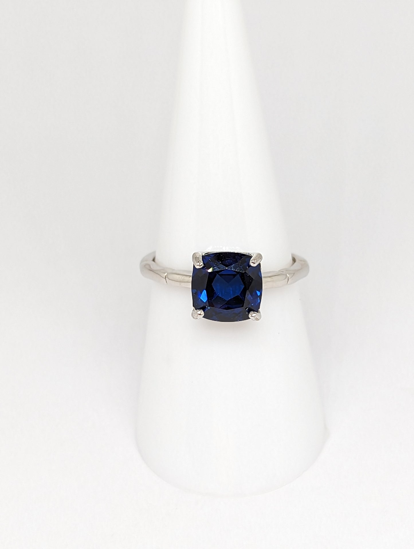 Lab Made Blue Sapphire Rings in Silver