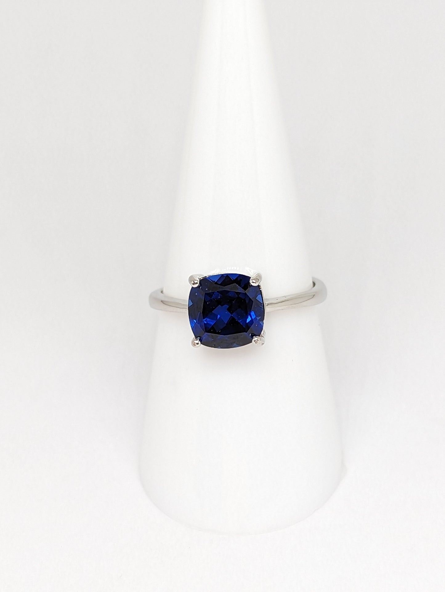 Lab Made Blue Sapphire Rings in Silver