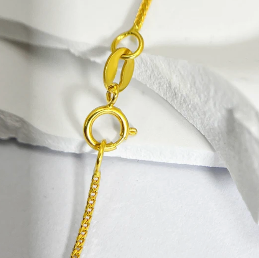 18K Solid Gold Box Chain Necklace