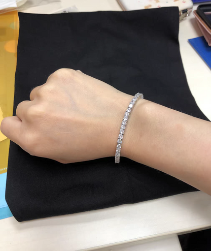 Tennis Bracelet- 18K White Gold Plated